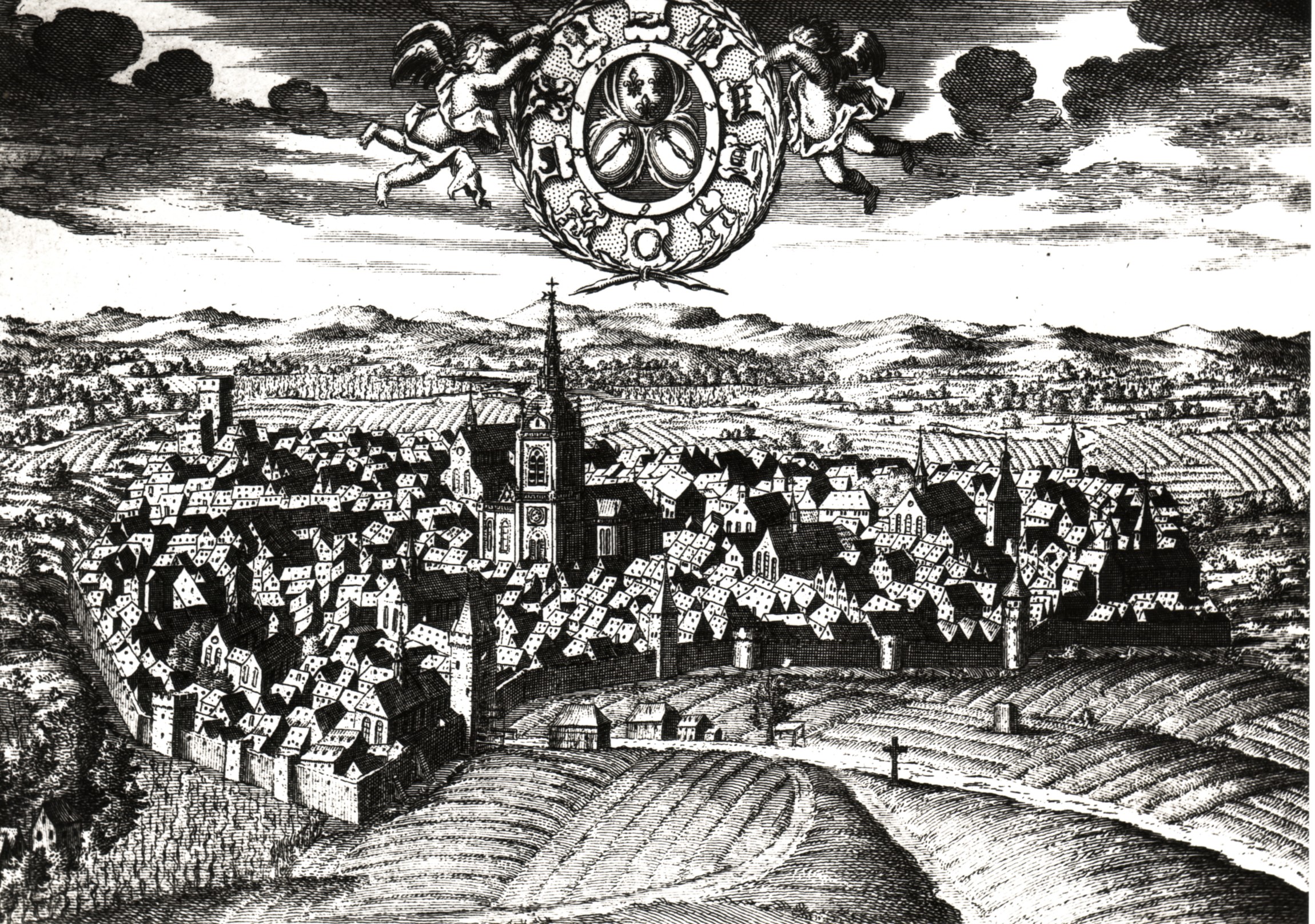 Vue de Colmar gravure deA. Muller 1737